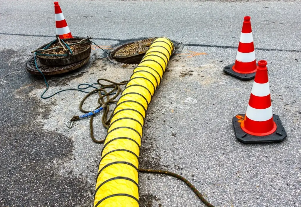 a pipe stent in chicago being taken out of the sewer