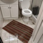 Groundwater mixed with sewer water in someone's basement bathroom