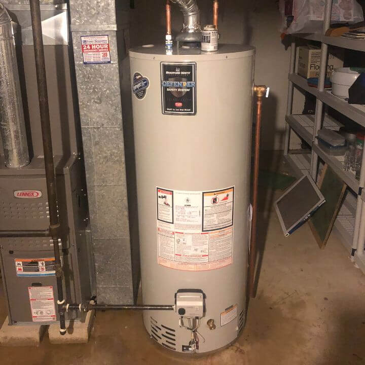 Gas water heater replacement in a Chicagoland home.